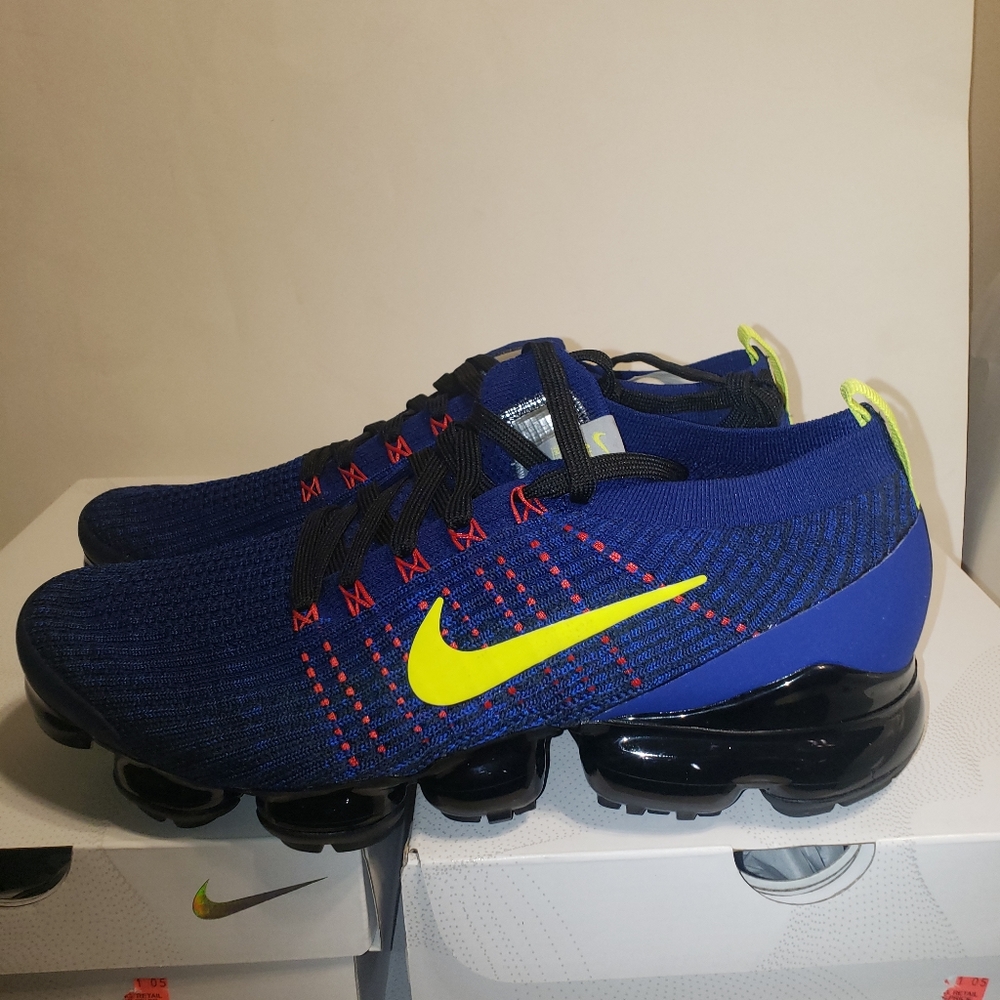 Nike Air VaporMax Flyknit 3 Deep Royal Volt - Picture 8 of 16